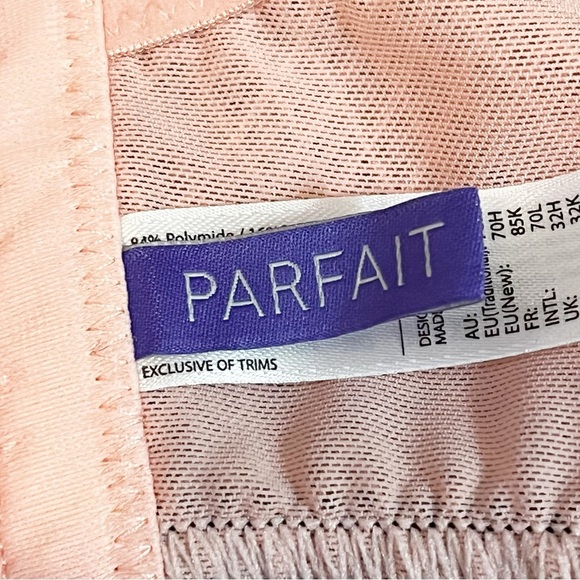 Parfait Quartz Pink Underwire Bra Sz 32K Full Figured Sexy Plunge Romina P5522 - Picture 11 of 14